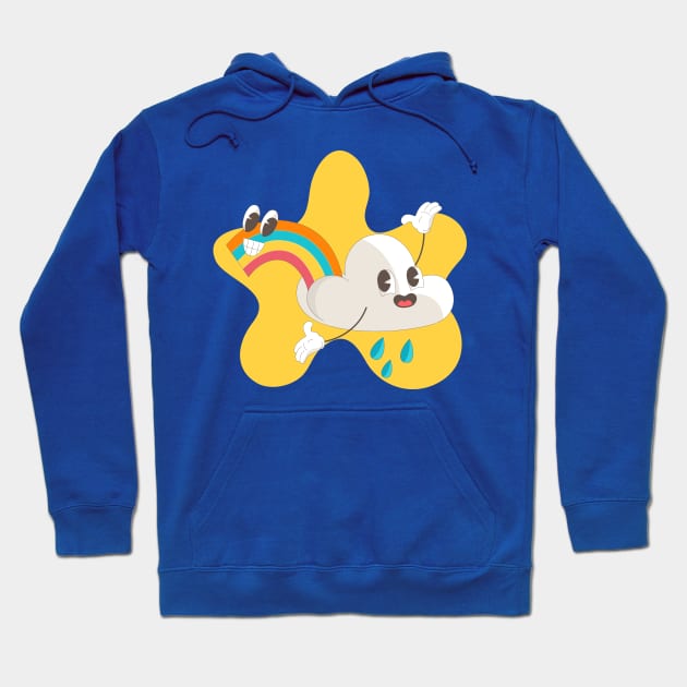 Rainbow Cloud Funny Hoodie by Mako Design 